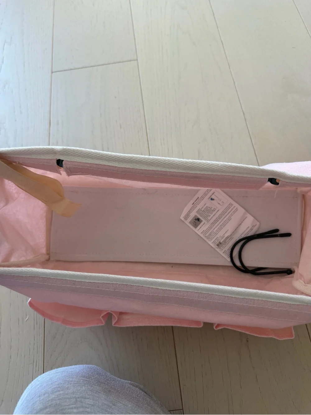 Pink Canvas Dorm bedside Pouch with Front Pockets