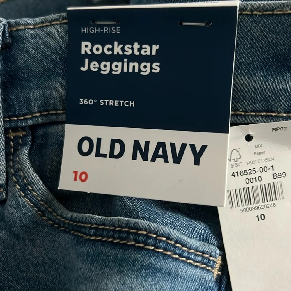 Old Navy High-Waisted Rockstar 360° Stretch Jeggings for Girls Sz 10