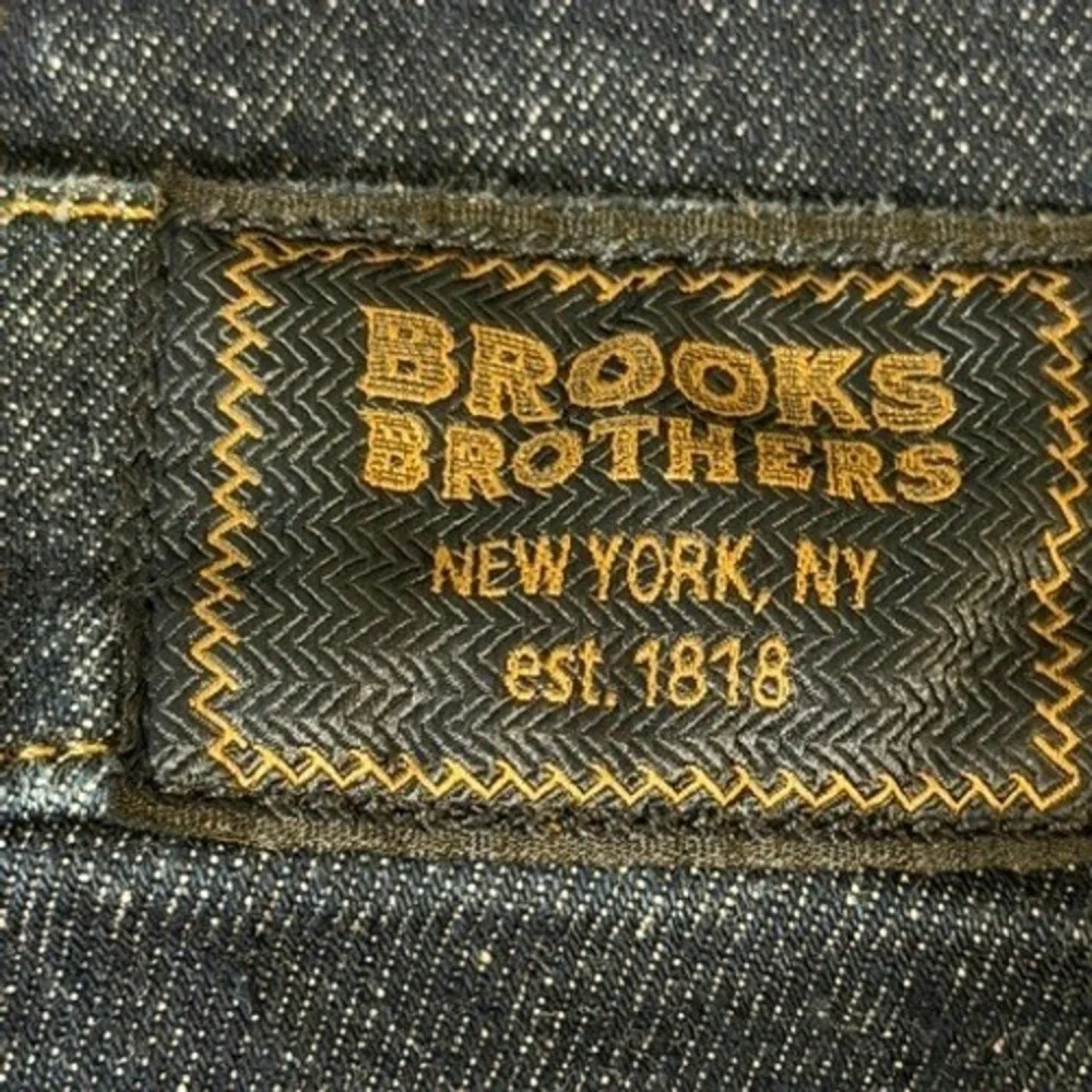 Brooks Brothers Mens Straight Leg Jeans Dark Wash Indigo 38x30 Stretch Denim