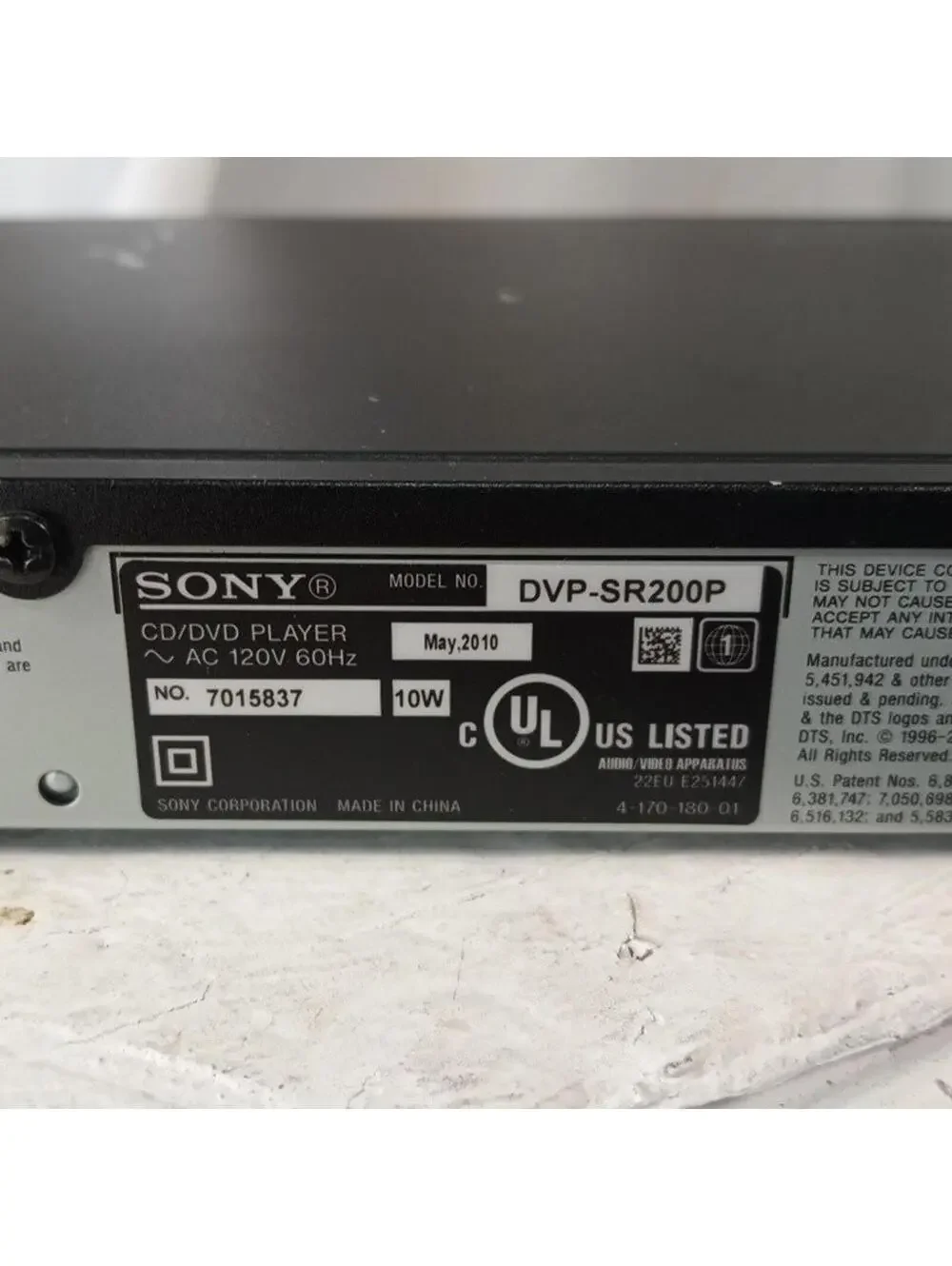 Sony dvp sr200p