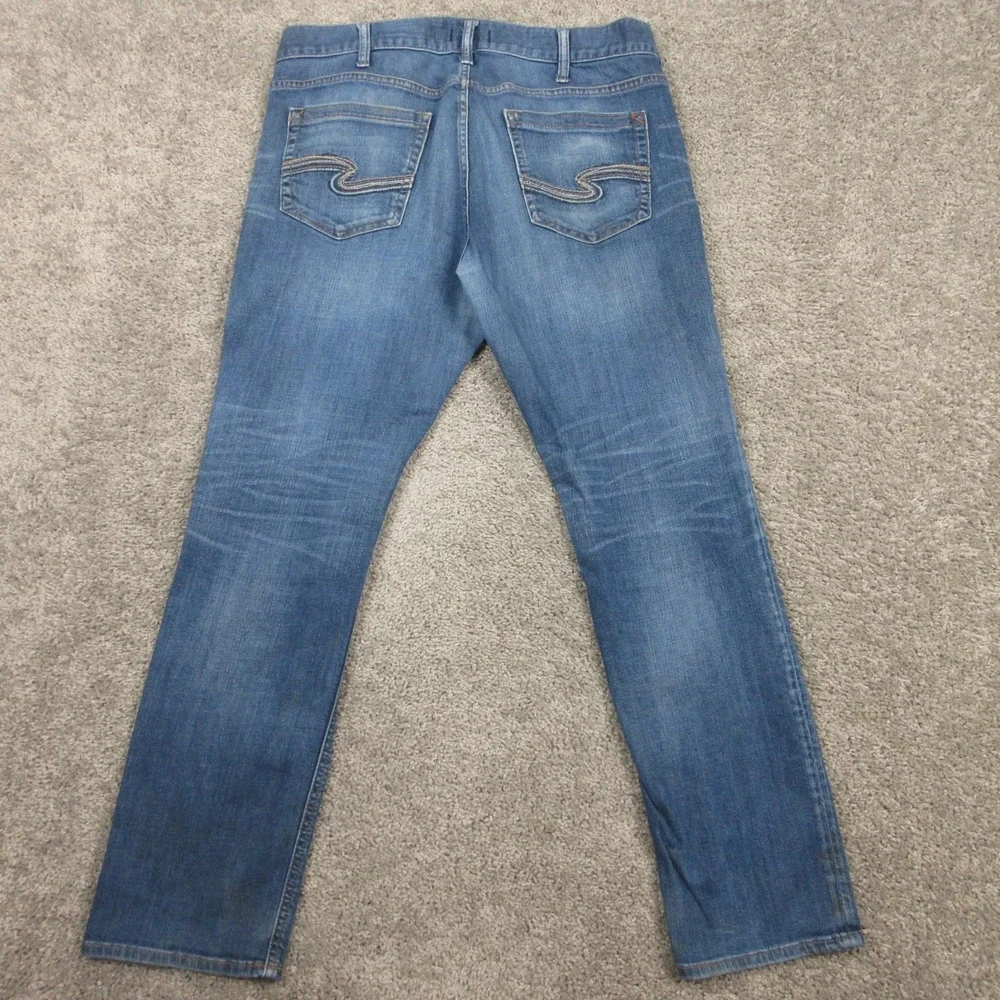 Silver Jeans Mens 36x29 (Tag 36x32) Blue Konrad Slim Straight Flex Denim Pants
