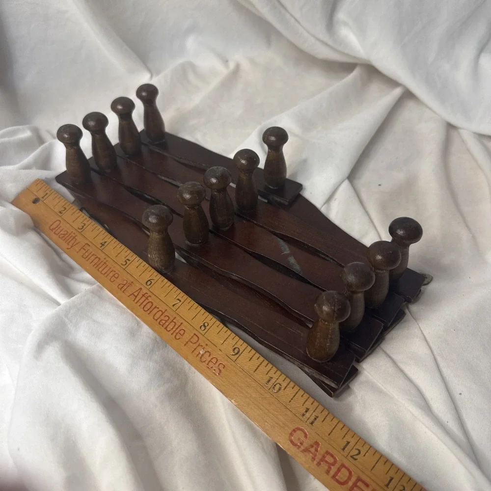Vintage Wood Expandable Peg Rack- Multi-Purpose Accordion Wall Hangers Cottage
