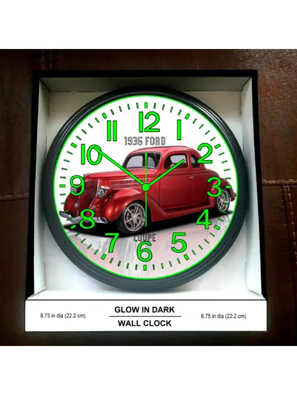 1936 Ford Hot Rod Coupe Glow In The Dark Wall Clock New!