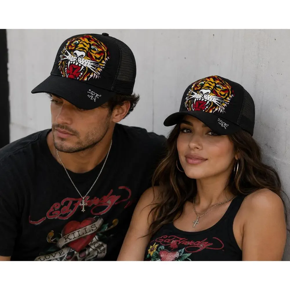 Ed Hardy Black Trucker Hat