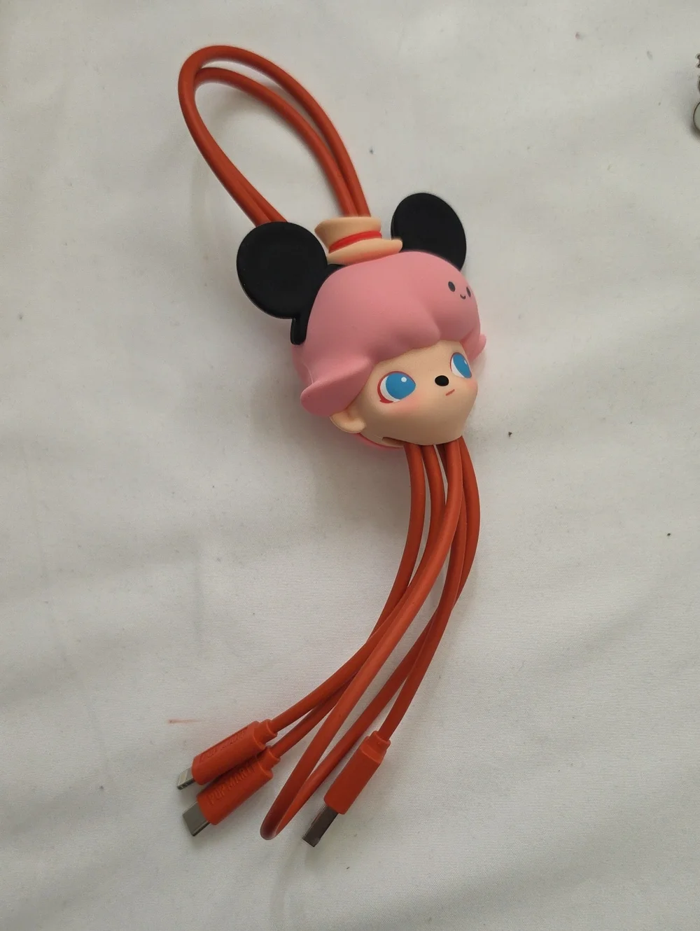 NWT Pop Mart X Disney Dimoo World 2 In 1 Cell Phone Cable Mickey Mouse TV Show