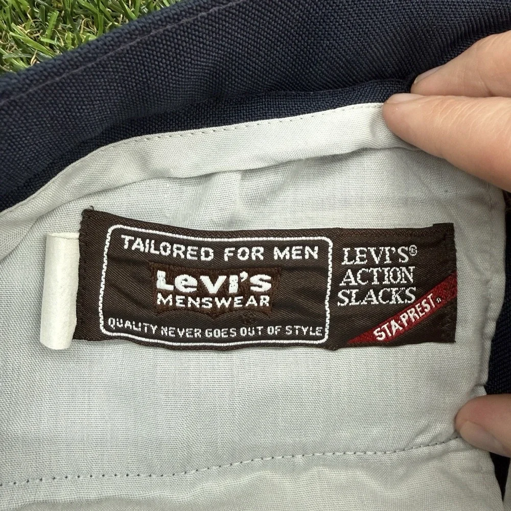 Vintage Levi's Action Suit 3 Piece Mens 44R Black STA PREST Jacket Vest Pants
