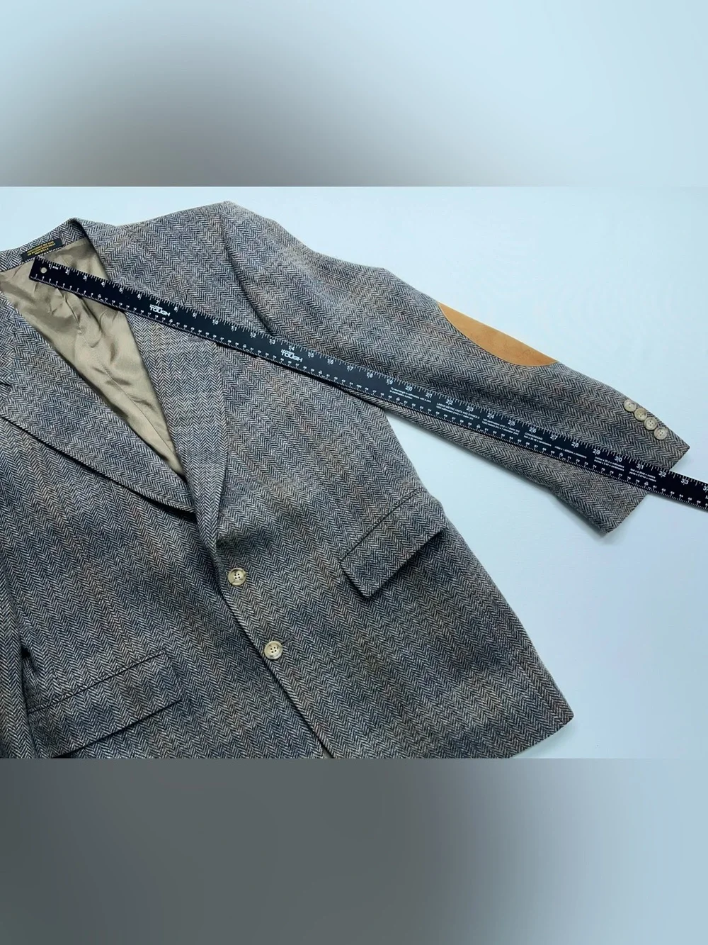 EVAN PICONE Wool Sport Coat Jacket Mens Size 42 Reg Brown Herringbone Blazer