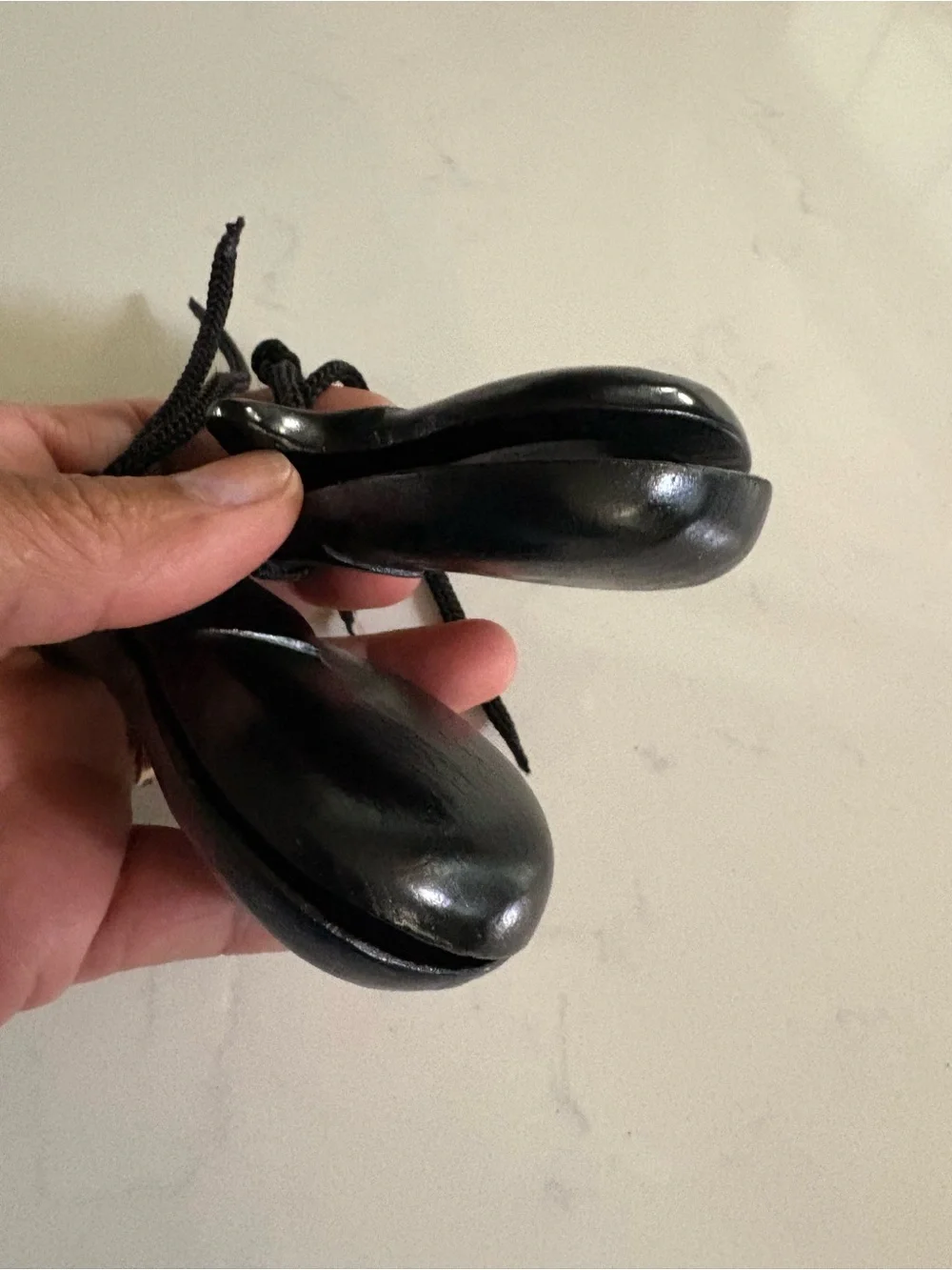 2 Pair of Spanish Flamenco  Black wood Castanets with Cord