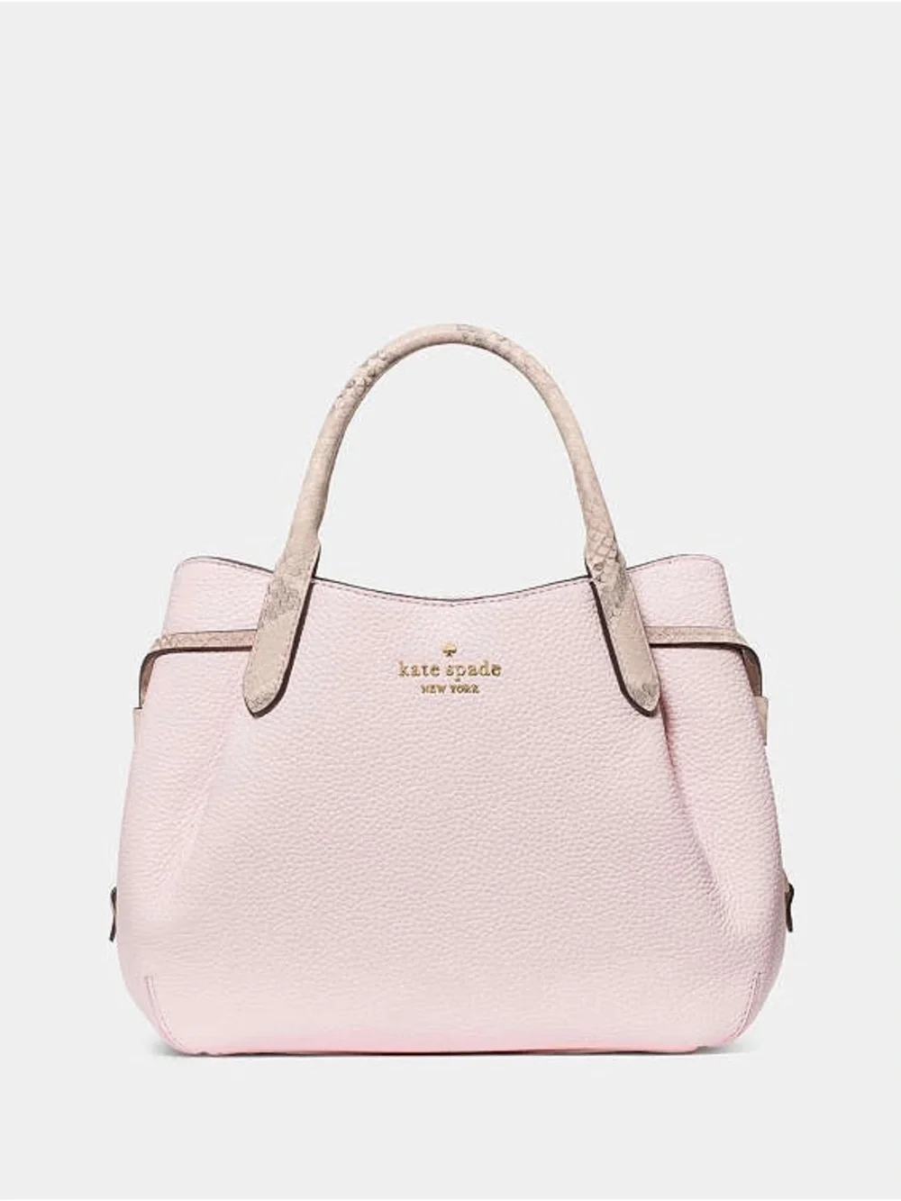 Kate Spade Dumpling Snake Embossed Small Satchel Bag Shimmer Pink
