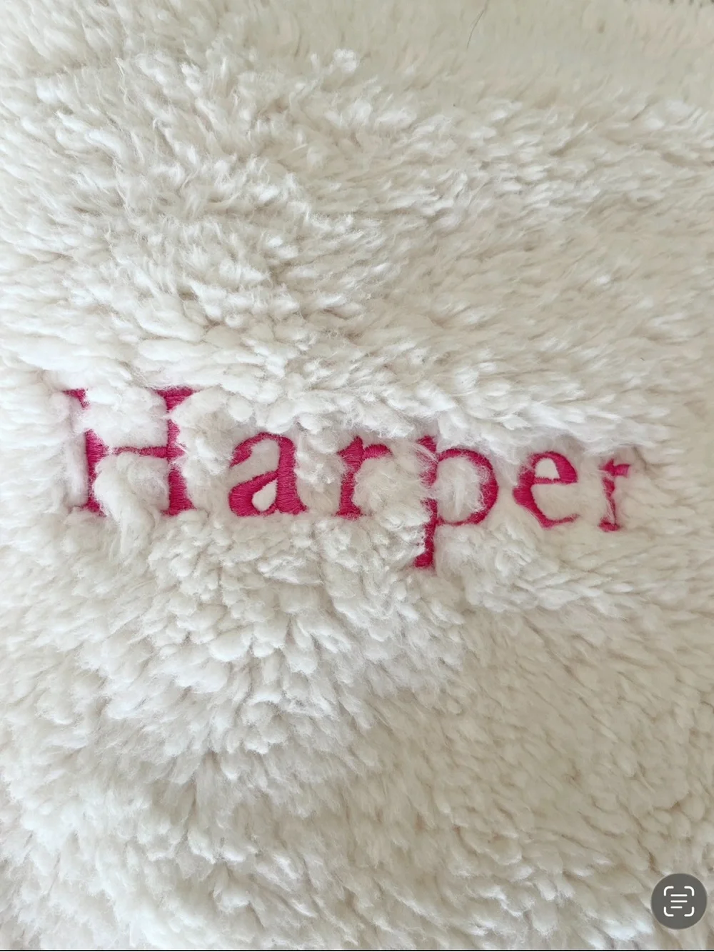Pottery Barn Kids Cozy Sherpa Anywhere Chair Cover. Personalized: “Harper”