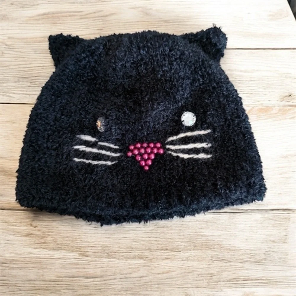 San Diego Hat Co Black Cat Ear Kitty Beanie Kids Coquette
