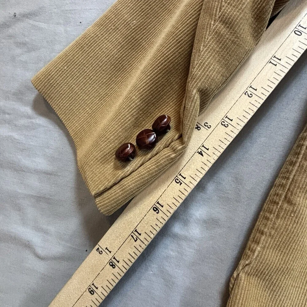 Haggar Vintage Single Breasted Tan Corduroy Sport Jacket Blazer 40