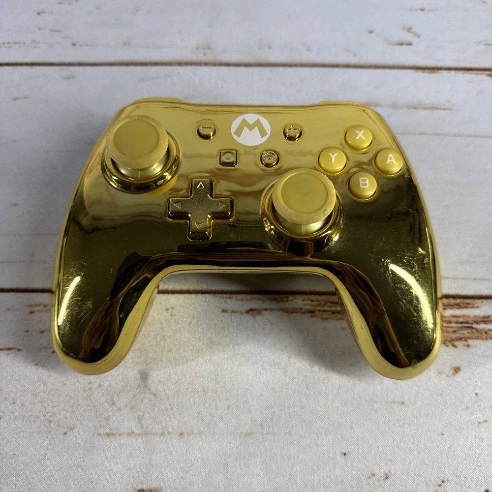 PowerA Super Mario Gold Chrome Controller – Nintendo Switch, No Cable, OEM, Used