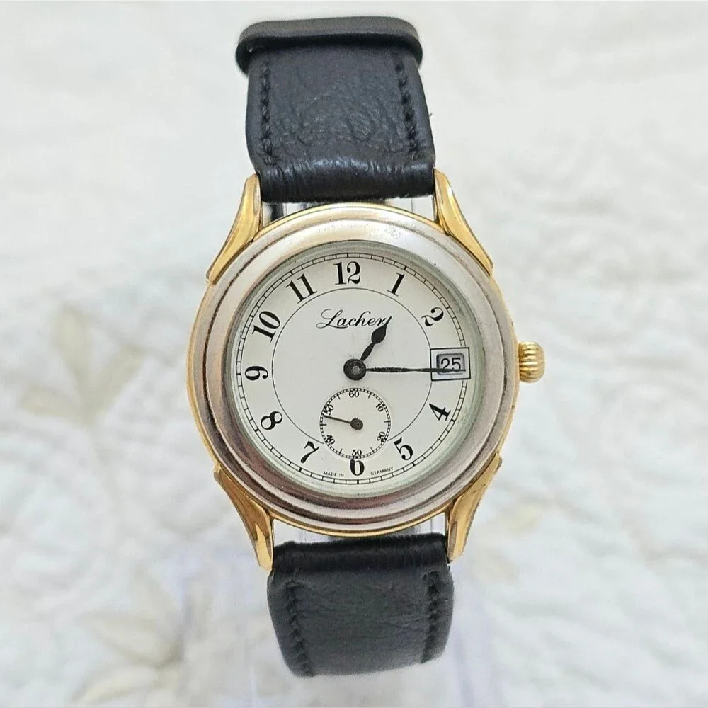Rare Vintage Lacher Two-Tone Watch | 31mm | German Made Classic Dress Watch