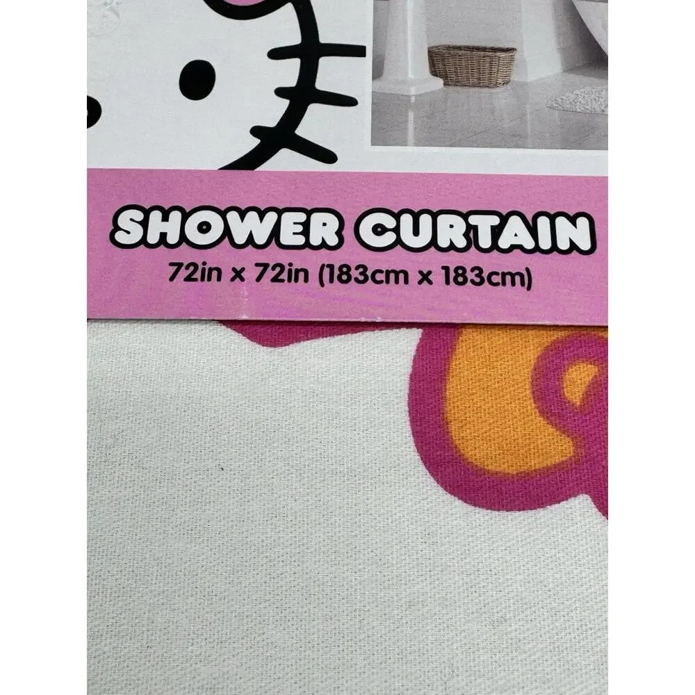 Hello Kitty By Sanrio Shower Kitten 72” X 72” NWT white Pink Kids Bathroom Teens
