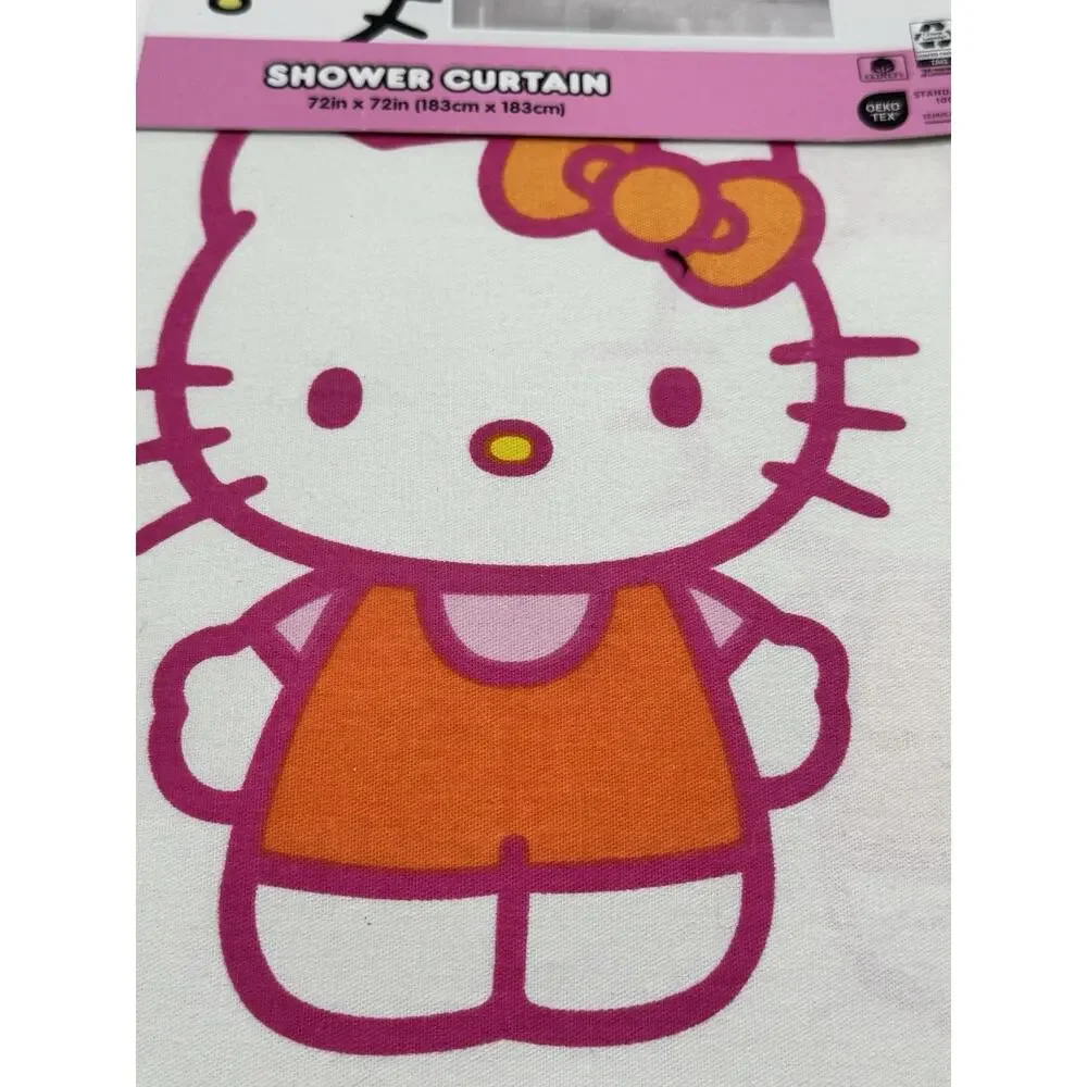 Hello Kitty By Sanrio Shower Kitten 72” X 72” NWT white Pink Kids Bathroom Teens