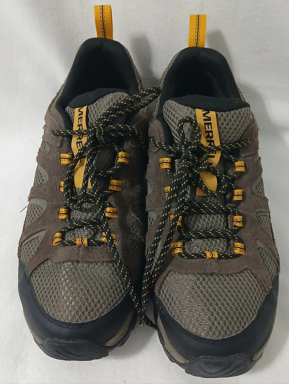 Merrell Brown with Yellow Accent Trail Sneakers