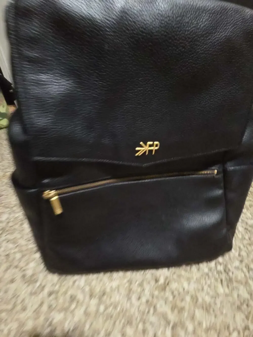 Freshly Picked Classic Diaper Backpack in Black Vegan Leather