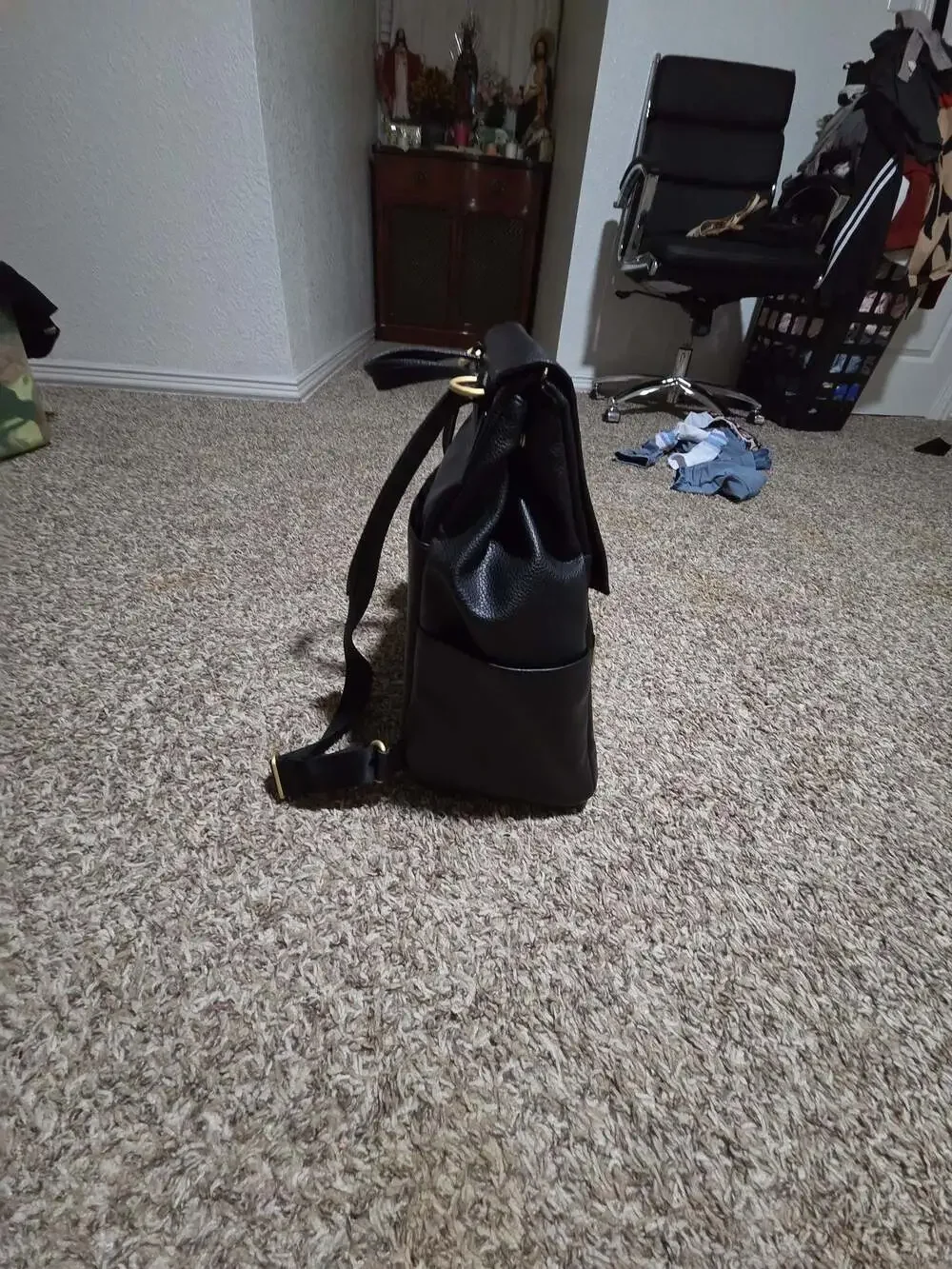 Freshly Picked Classic Diaper Backpack in Black Vegan Leather