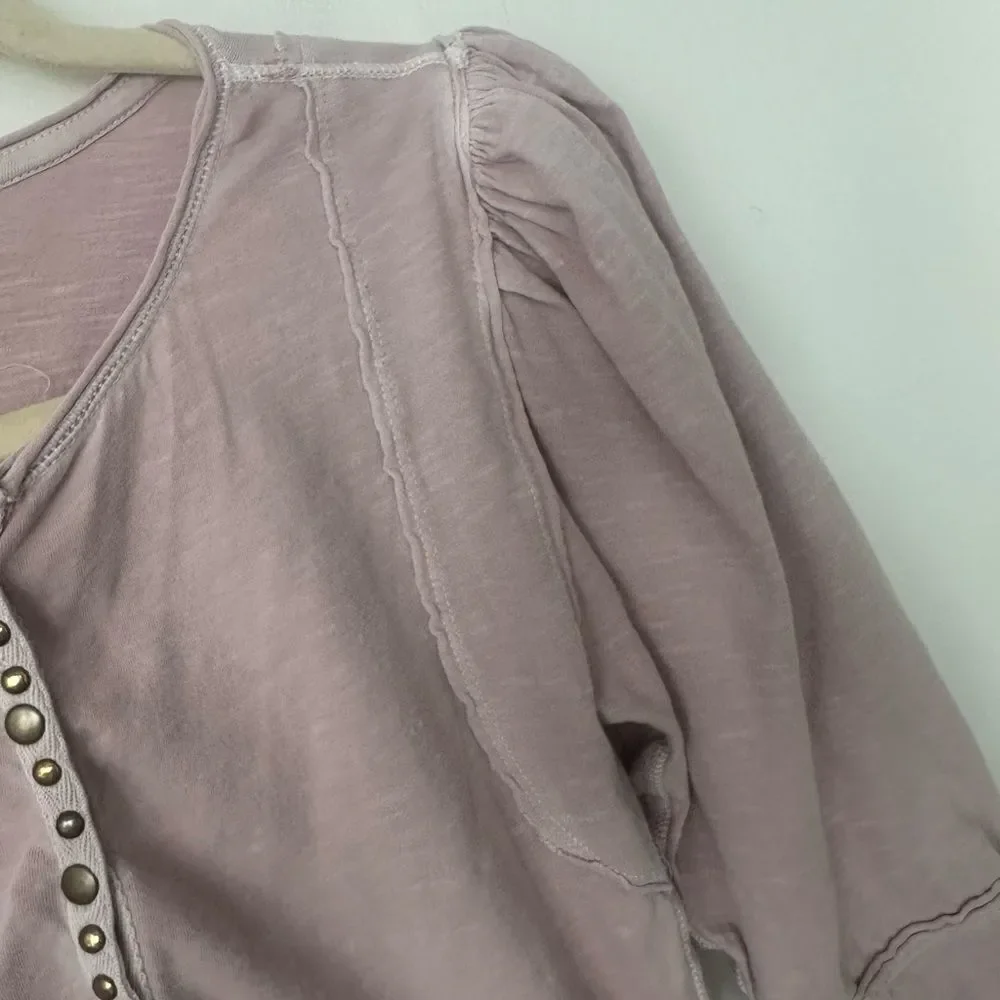 Free People WTF Snow Drop Henley S (Rose)