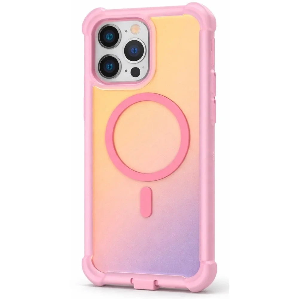 New Bonoma iPhone 15 Pro Max Case Iridescent Pink MagSafe Shockproof Protective