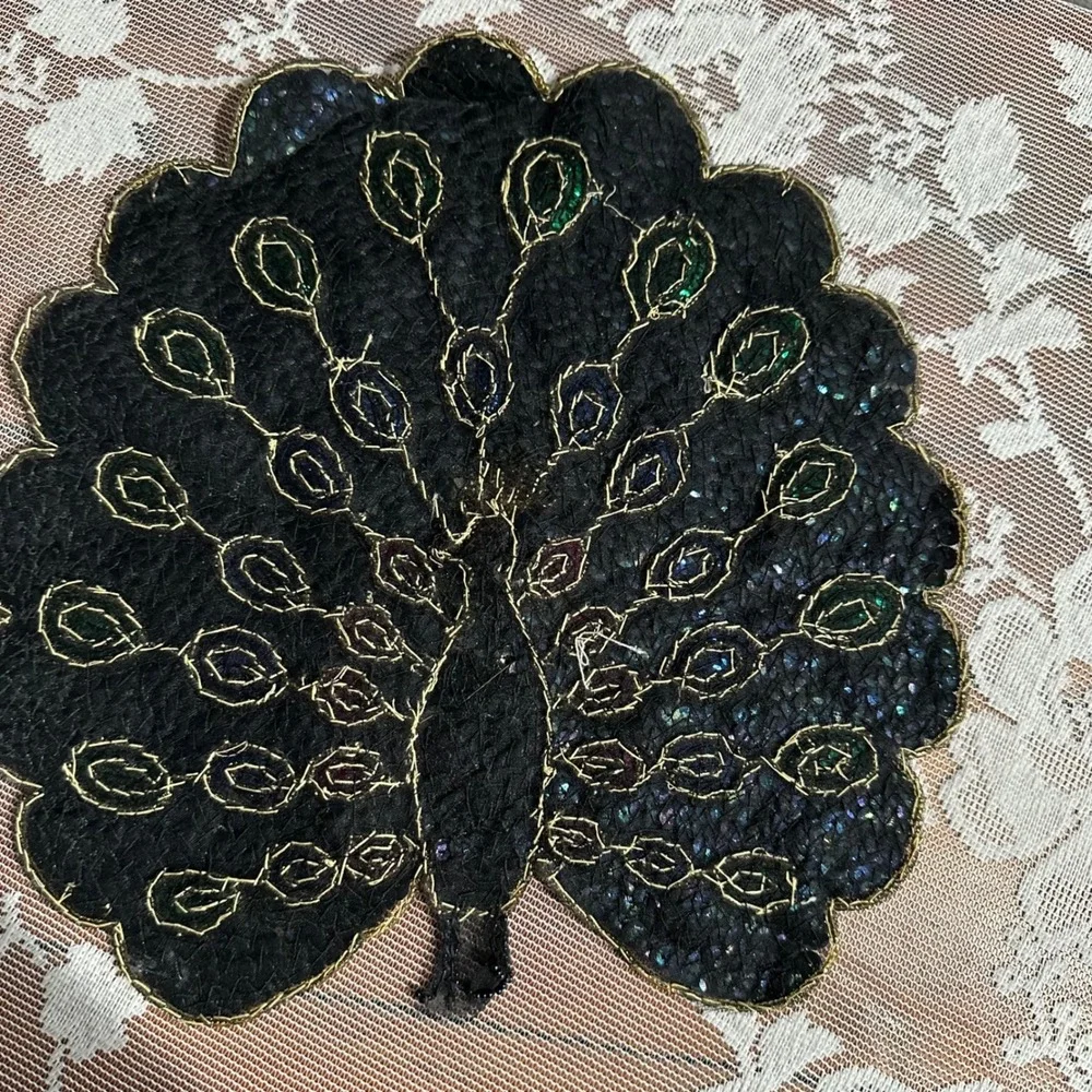 Unbranded Peacock Sequin Patch‎ Large Multicolor Excellent Embroidered Applique