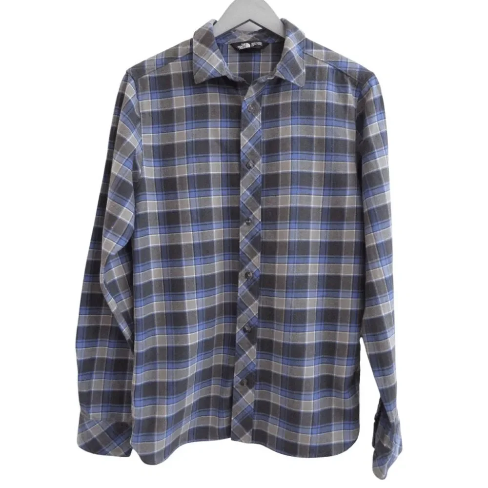 The North Face Flannel Shirt‎ S Olive & Blue Plaid Button Down