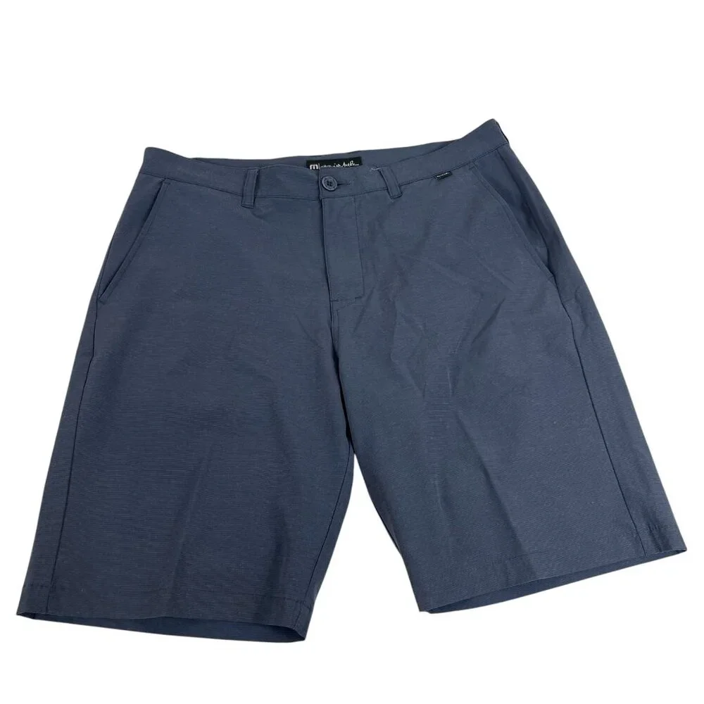 Travis‎ Mathew Chino Shorts Mens Sz 34 Navy Blue Pockets Performance Golf