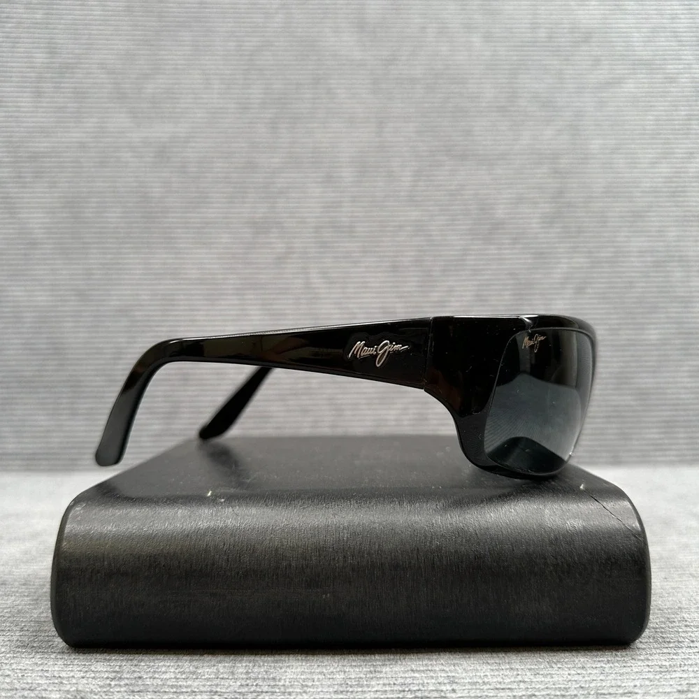 Maui Jim Peahi MJ 202-02 Black Wrap Sunglasses Italy 65-19-120