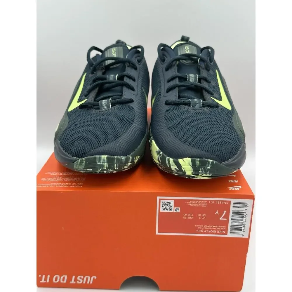 Nike Isofly GS Armory Navy / Barely Volt Sz 7Y / 8.5W NIB (No Lid) | FN4384-401