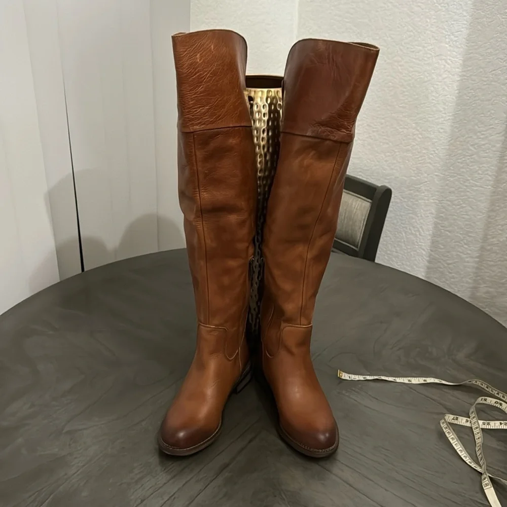 Franco Sarto Leather Over the Knee Boots Haleen