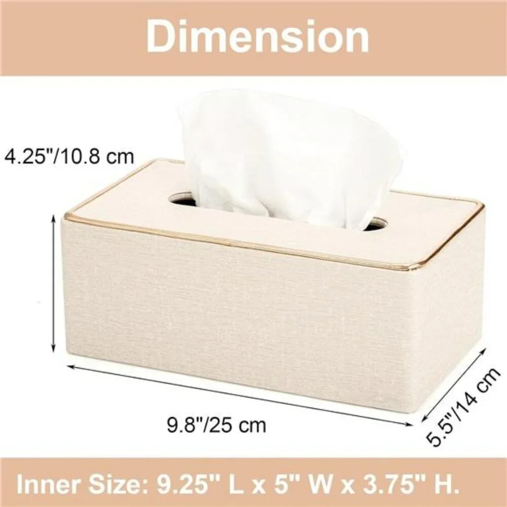 Rectangular leather tissue box cover decorative tissue holder home office car