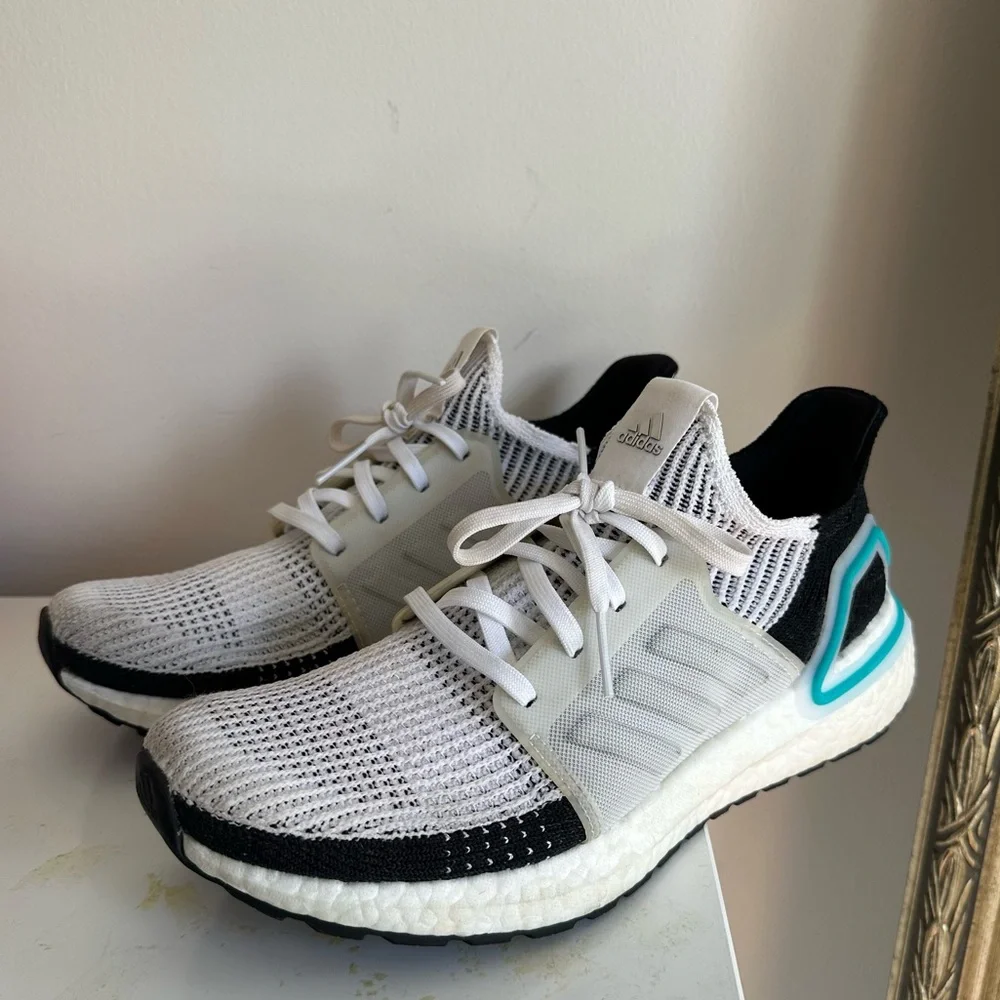 Adidas Ultra Boost 19‎ White Royal Sneakers Mens 8.5