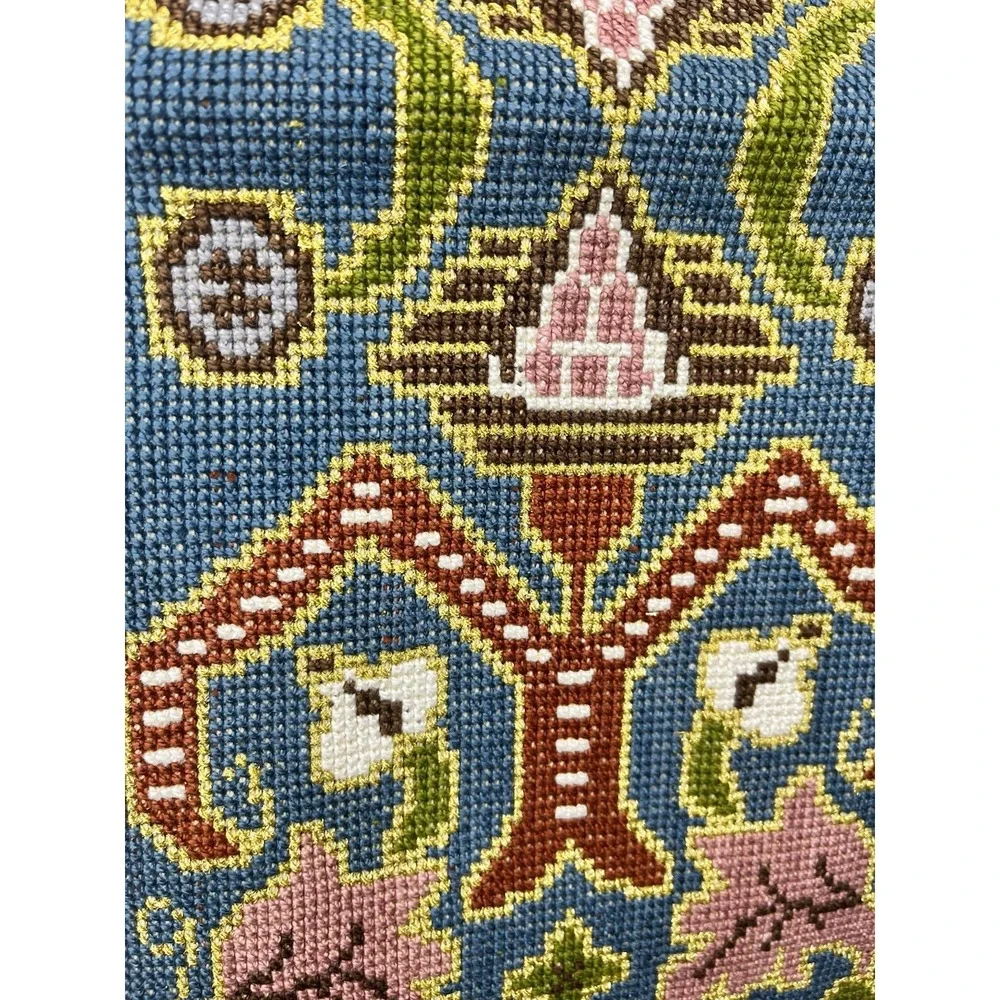 Handmade floral tapestry gold
