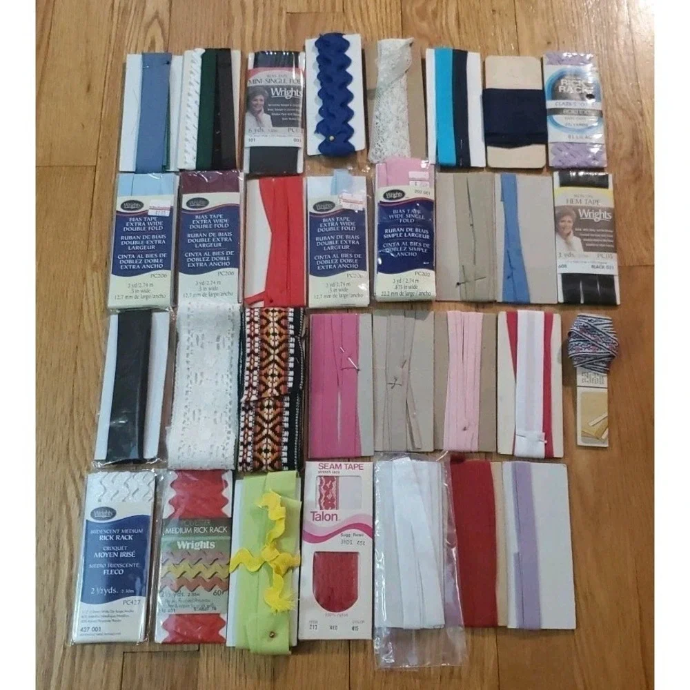 Lot of Vintage Sewing Notions Lace‎ Bias Tape Quilt Binding Rick Rack