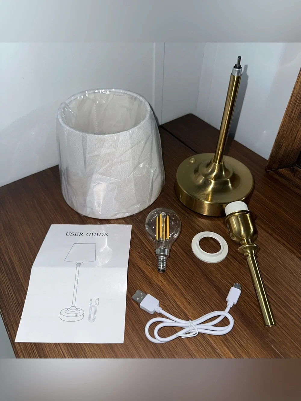 Brand New Kakanuo Rechargeable LED Table Lamp USB-C Cordless Touch Control Brass