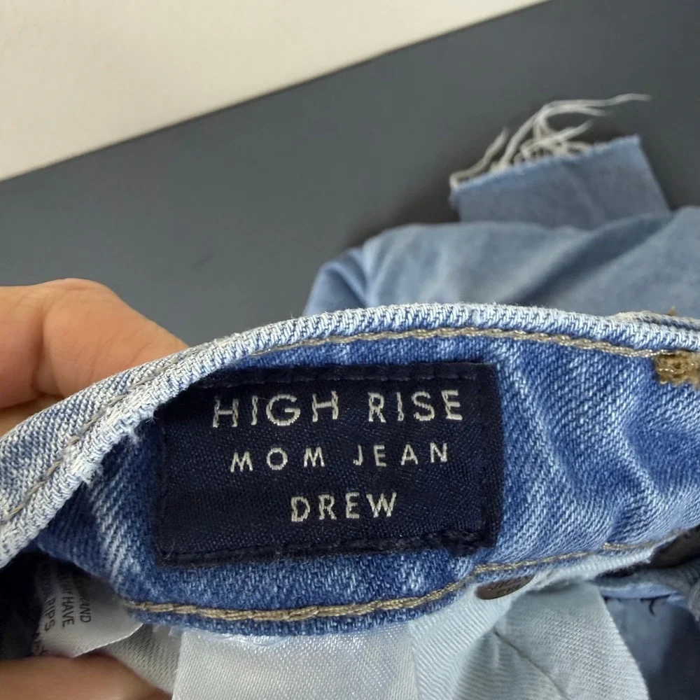 Lucky Brand Women's High Rise Frayed Hem Mom Jeans Drew Denim Size 6/28