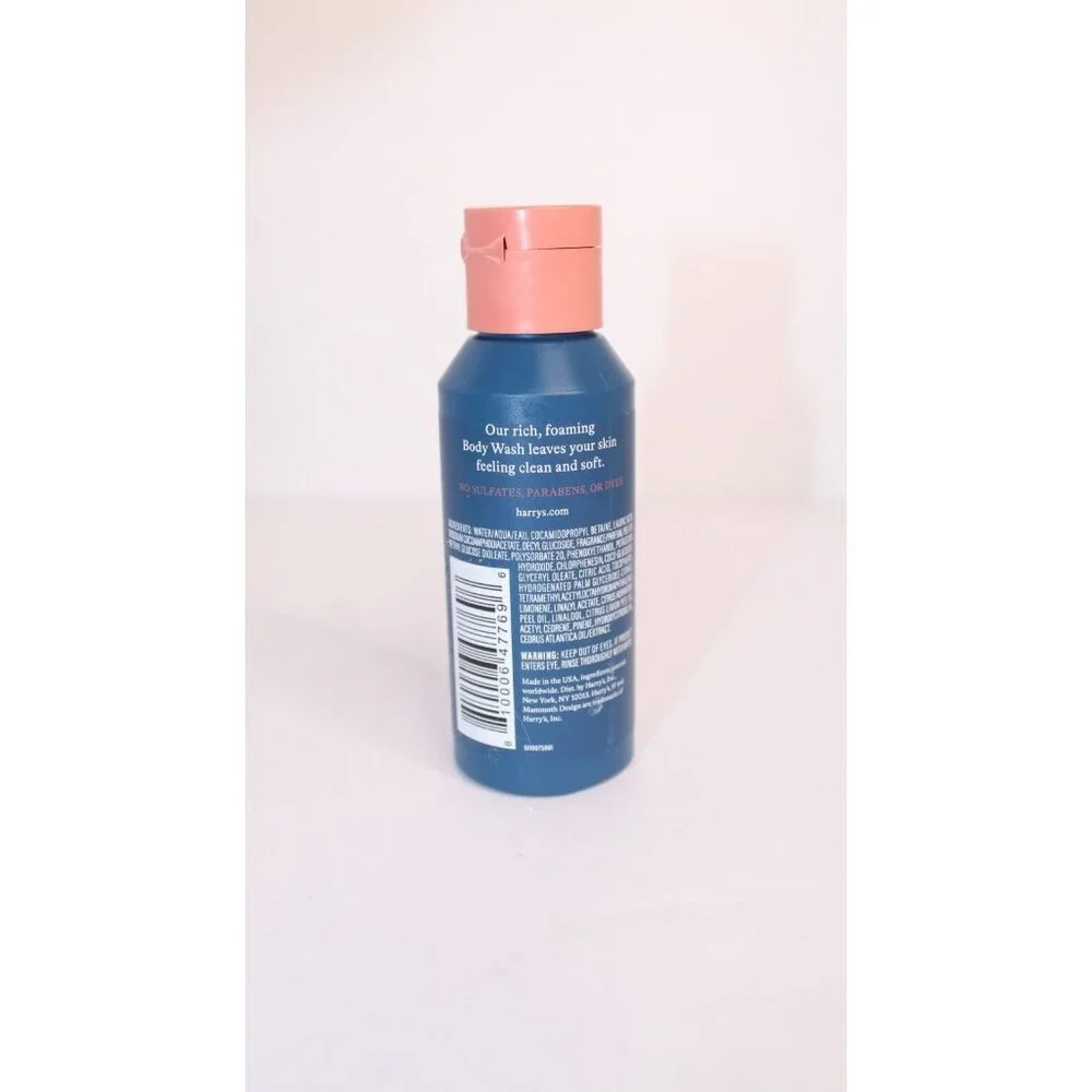 Harry's Body Wash Fig Rich Foaming Lather Deep‎ Clean Travel Size 3.4 fl oz.