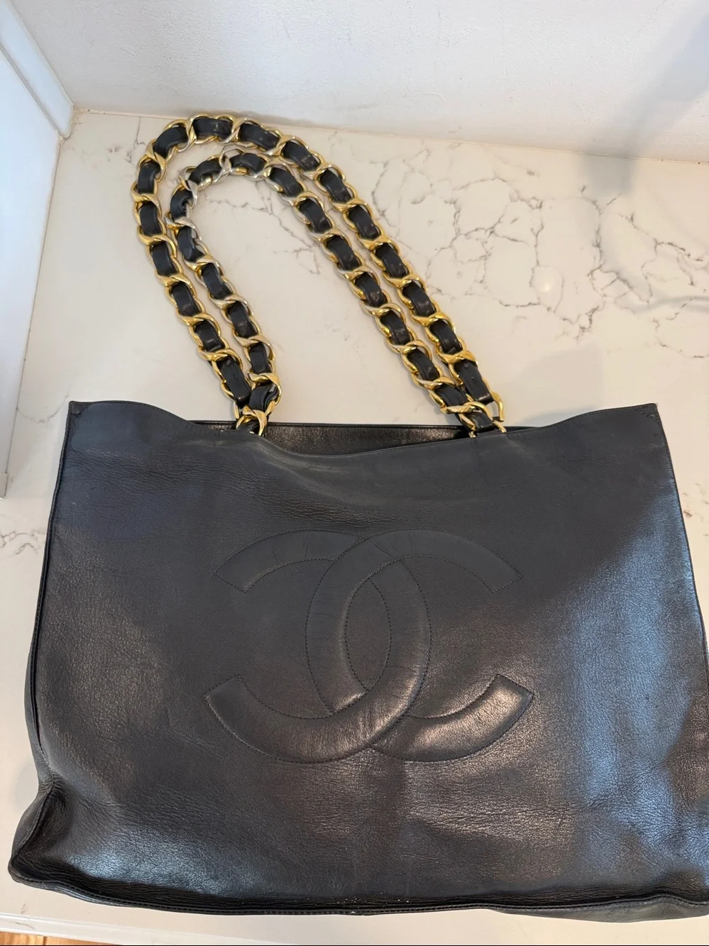Chanel Black Leather Tote