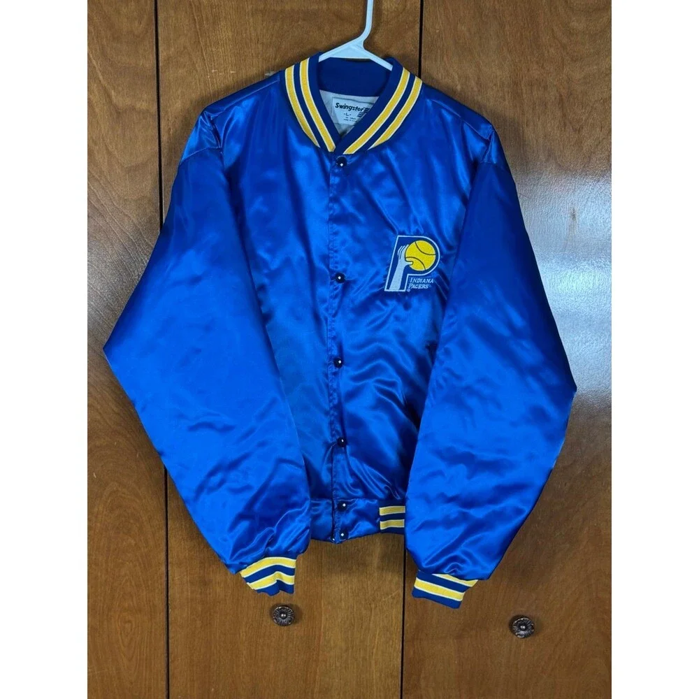Vintage Indiana Pacers‎ NBA Basketball Swingster Satin Jacket Bomber Large L USA