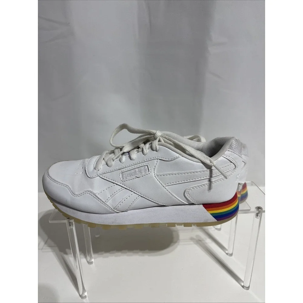 Reebok Harman Run Pride Shoes White/Rainbow Men's Size 5.5 FY5311 Pride Month