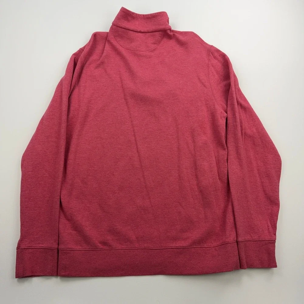 Polo Ralph Lauren Sweater Mens Medium Flame Red 1/4 Zip Long Sleeve