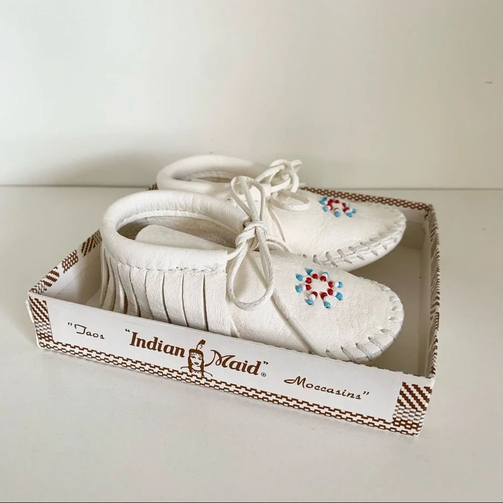 90’s  Vintage elk skin baby moccasins