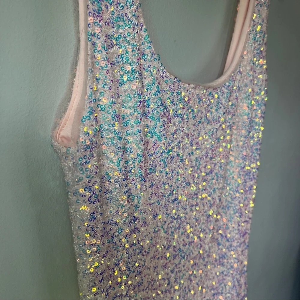 Mable Sequin Pink Scoopneck Mini Homecoming Dress