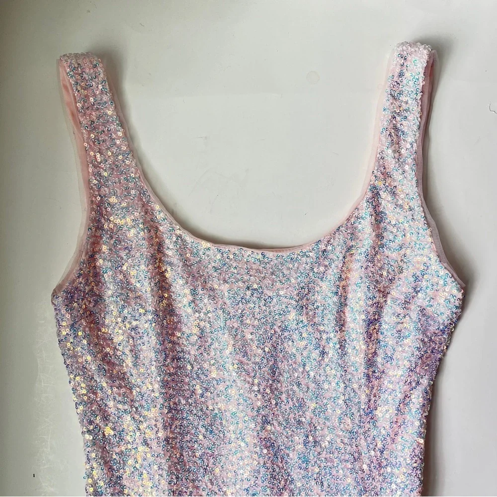 Mable Sequin Pink Scoopneck Mini Homecoming Dress