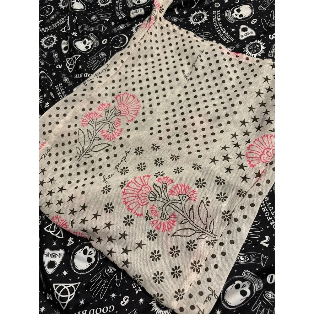 Free People Reusable Linen Festival Tote Bag,‎ Hobo Shopping Bag