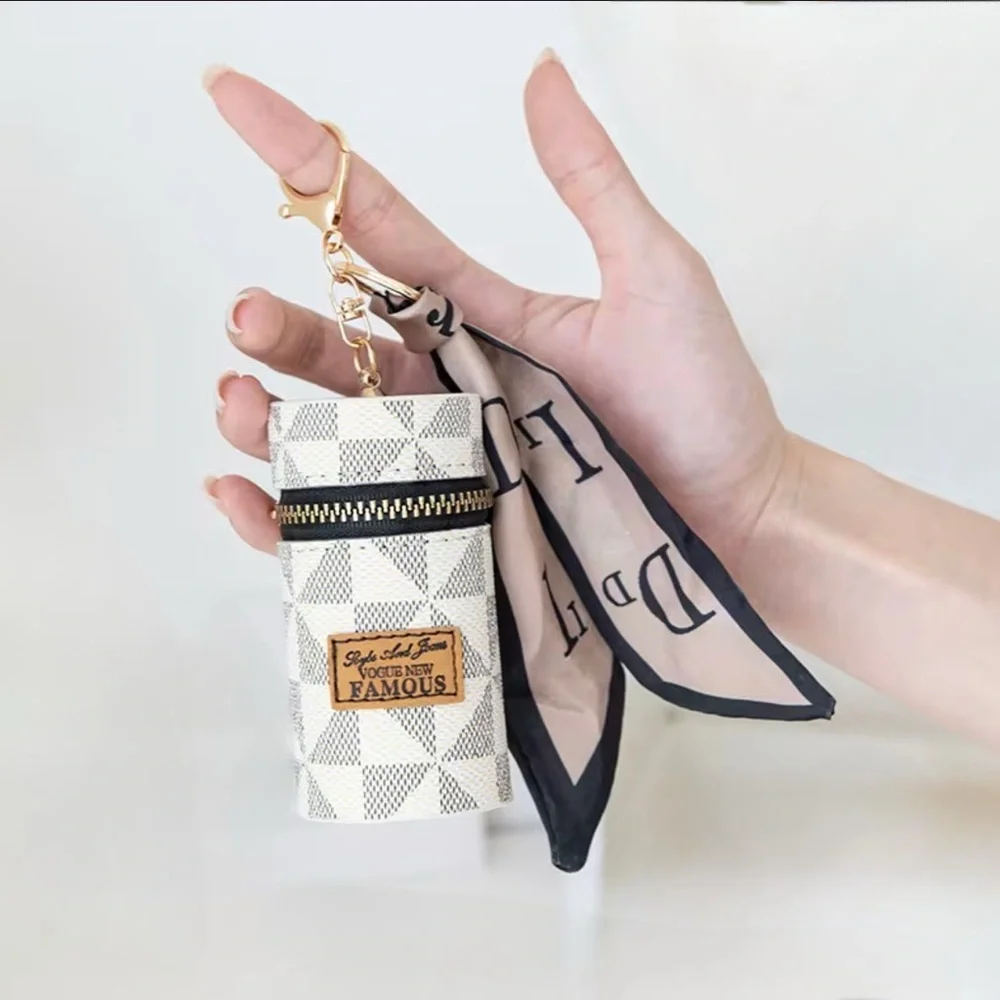 Designer Inspired Lipstick Holder Keychain | Mini Cosmetic Case
