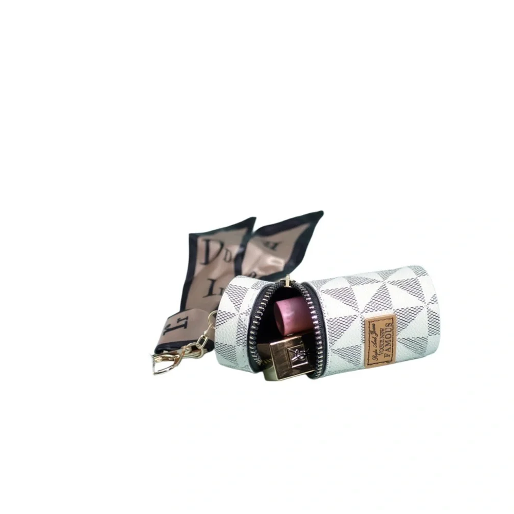 Designer Inspired Lipstick Holder Keychain | Mini Cosmetic Case