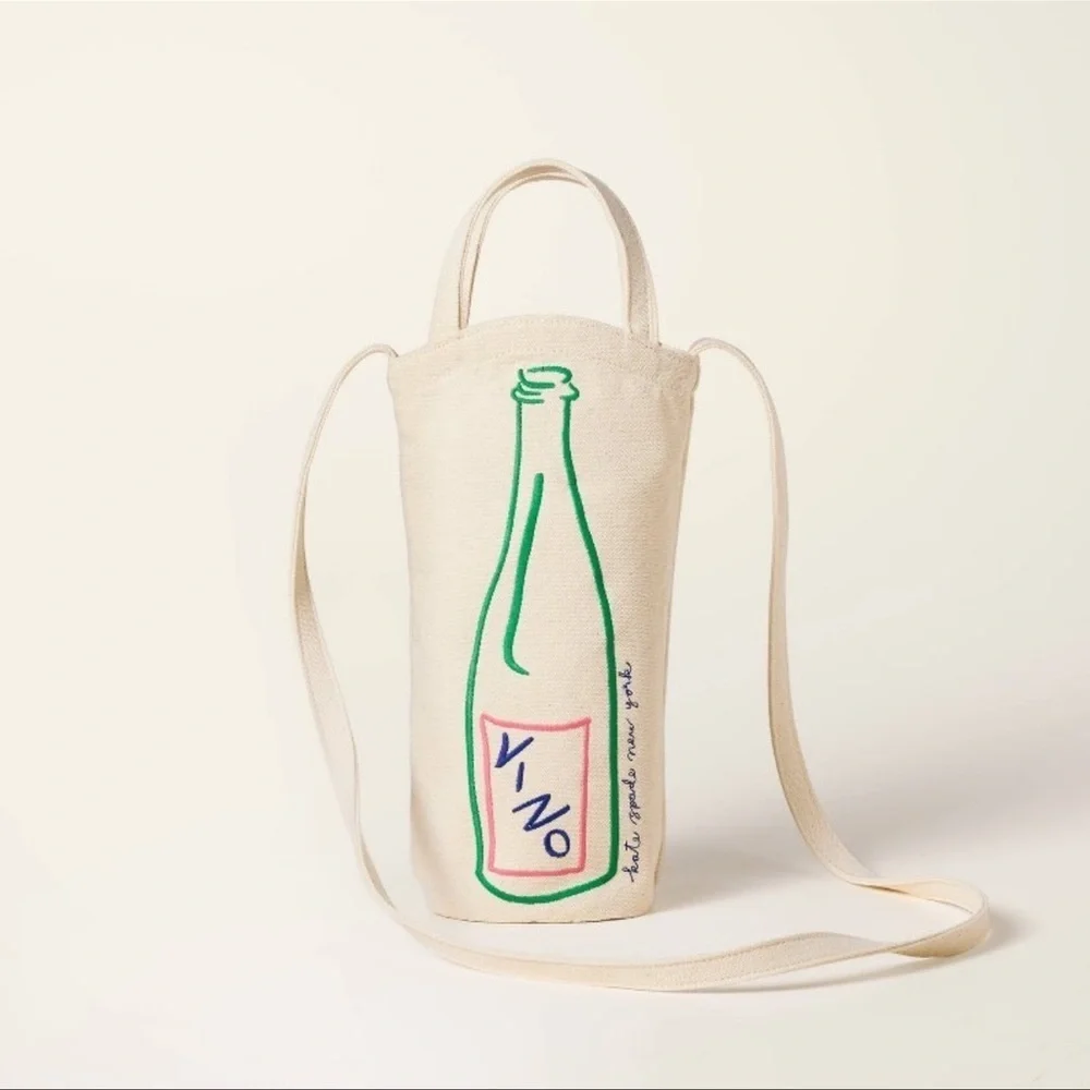 NWT Kate Spade Wine Embroidered Canvas Tote Bag