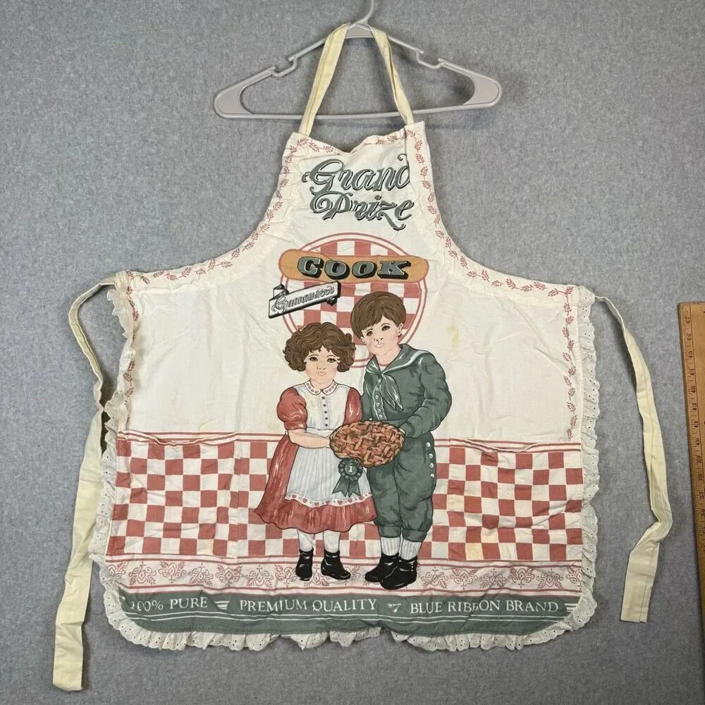 Vintage Blue Ribbon Flour Brand Apron “GRAND PRIZE COOK” Advertising